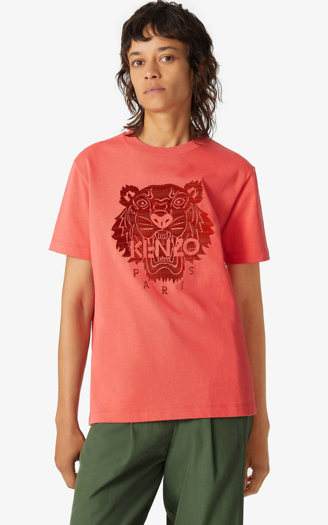 Kenzo Loose Tiger T-shirt Dames Rood | 64807WKDL